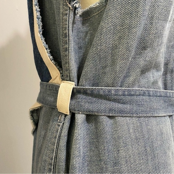 Free People Faye Chambray trendy denim maxi waterfall vest Boho, rodeo, festival - Picture 9 of 13